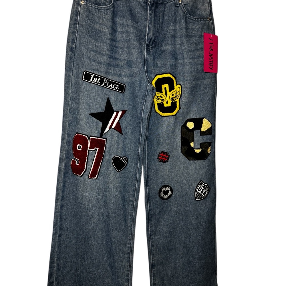 J for Justify Blue Jeans with Colorful Patches